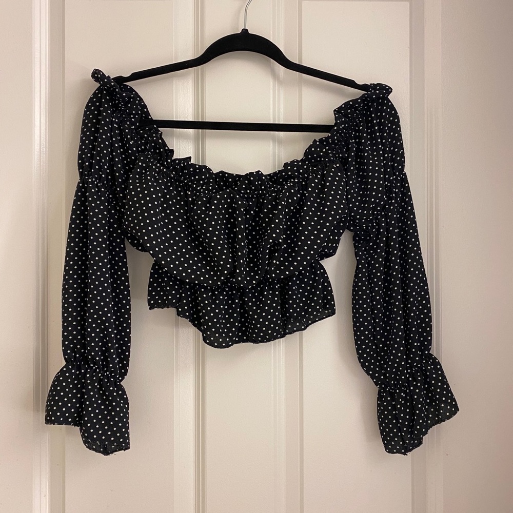 Nasty Gal off-the-shoulder crop top